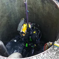 Sky Stadium Wellington - main wastewater riser with contamination suit