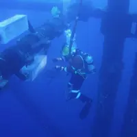 OMV jack up platform for brace and anode replacements